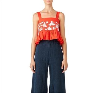 Carolina K Layla Ruffled Crop Top
